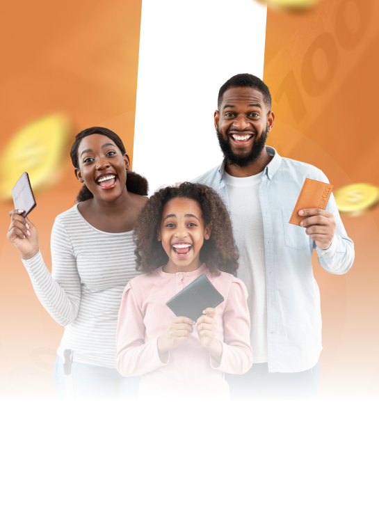 Família comemorando